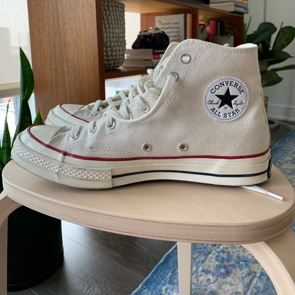 Chuck 70 Hi Sneakers in Parchment - size 8.5 men’s 10.5 women’s